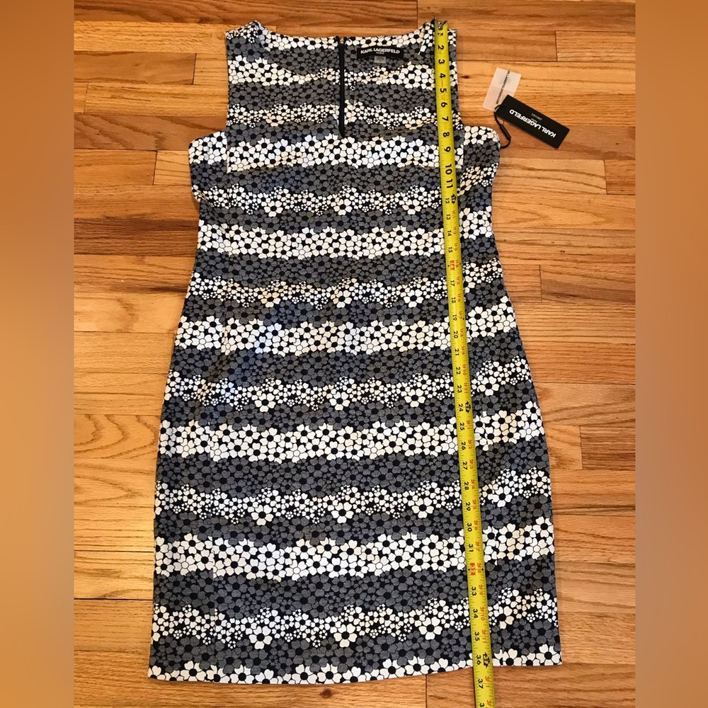 NWT Karl Lagerfeld Paris Dress ( Size 8) Color Black/Gray/ White - Picture 7 of 9